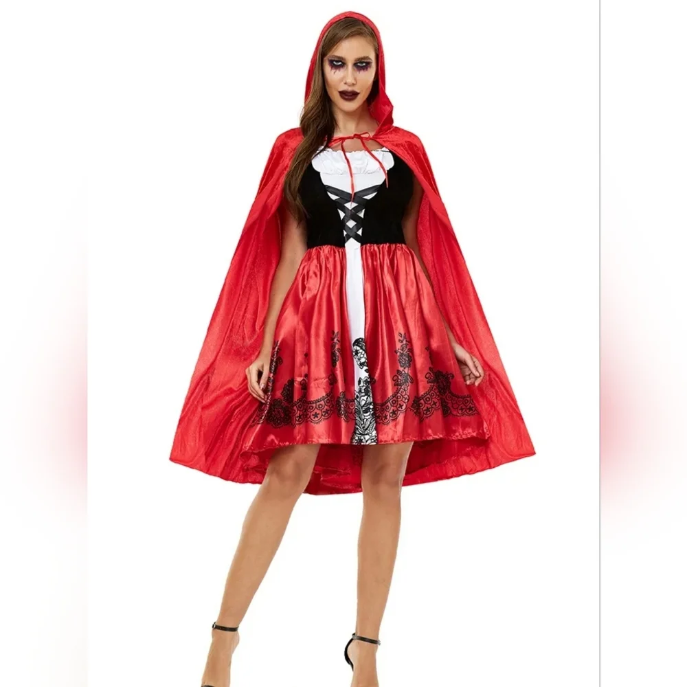 SOLD OUT ⭐️ LITTLE RED RIDING HOOD Cosplay Adult Halloween Costume 2-piece - Picture 10 of 11